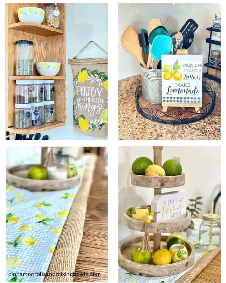 photo collage simple lemon kitchen decor ideas