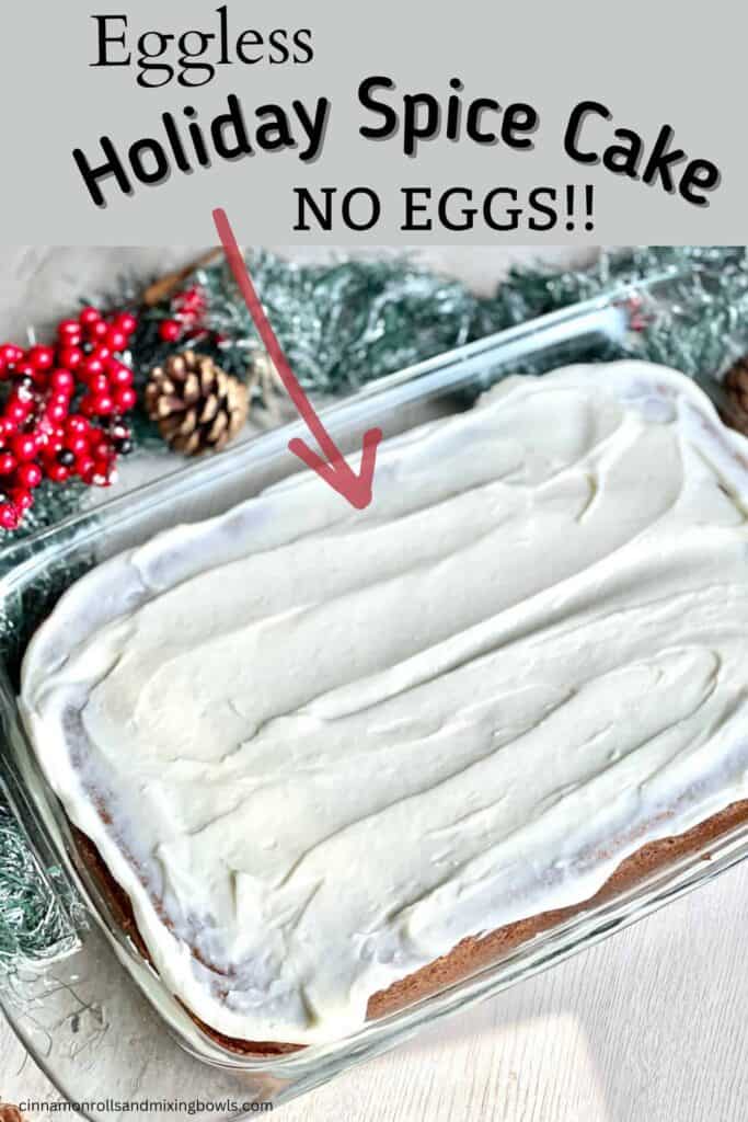 pin for eggless holiday spice cake
