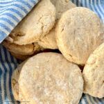 Easy Kamut Baking Powder Biscuits in blue towel