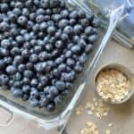 fresh blueberries in pan