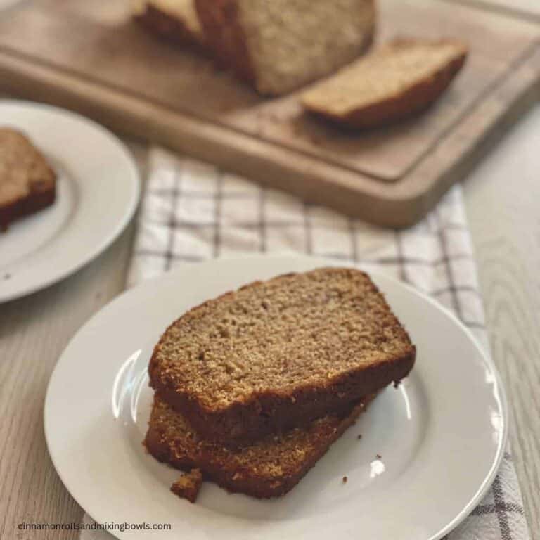 Kamut Banana bread baked on plate