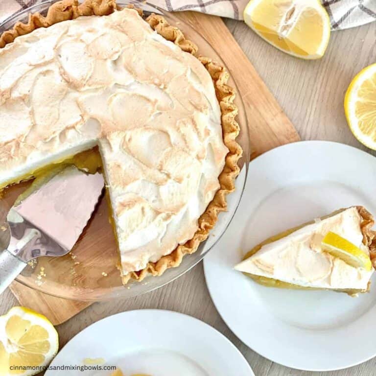 Kamut lemon meringue pie on pie plate