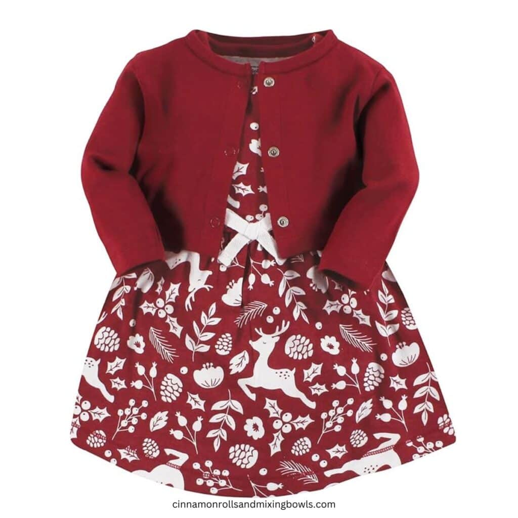 Cotton baby holiday cardigan gift set