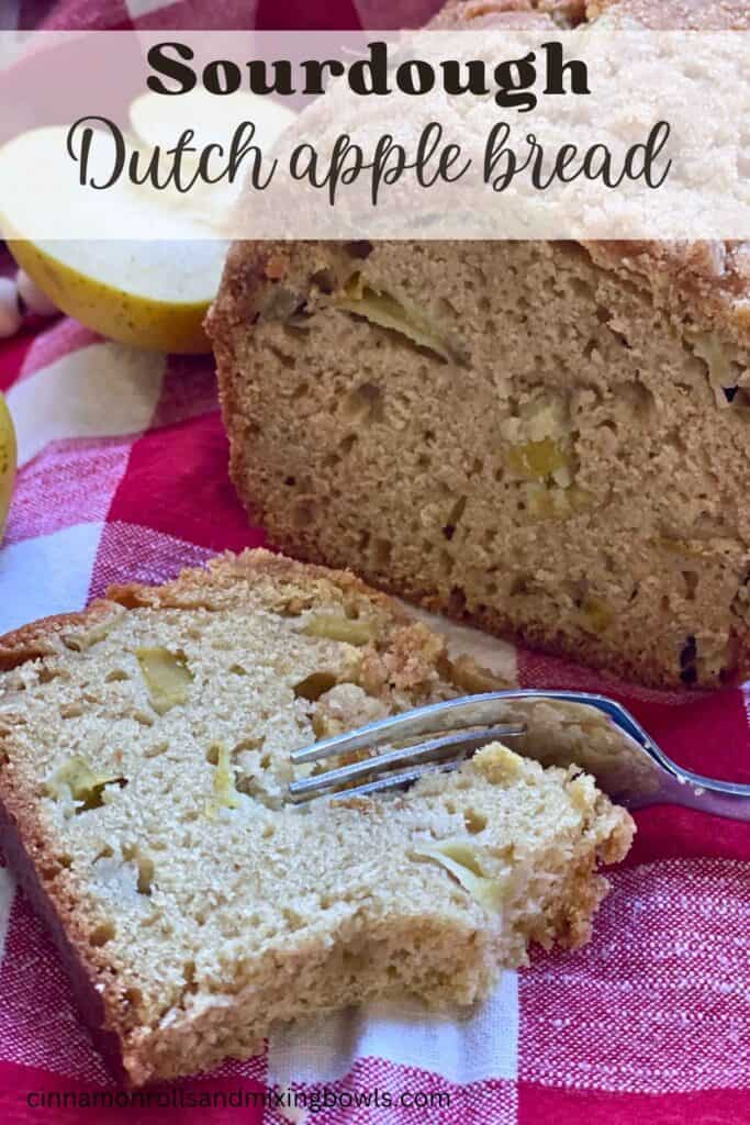 Pin graphic for healthy apple bread
