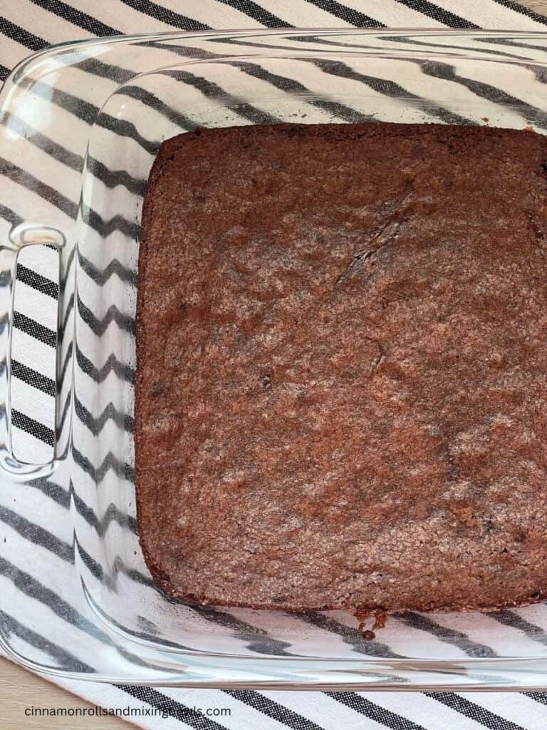 freshly milled kamut brownies baked in pan cooling 
