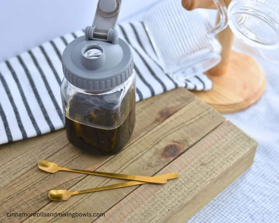 homemade coffee syrup in a jar