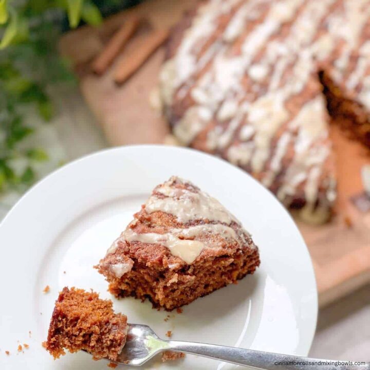 pumpkin kamut coffee cake with sourdough on platter